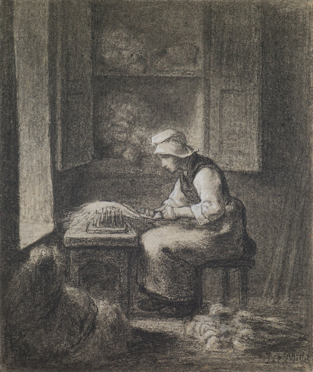 La cardadora de Jean Francois Millet