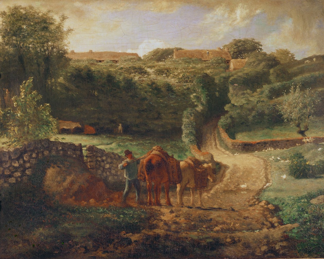 El Primo Hamlet en Greville, c.1865-73 de Jean Francois Millet