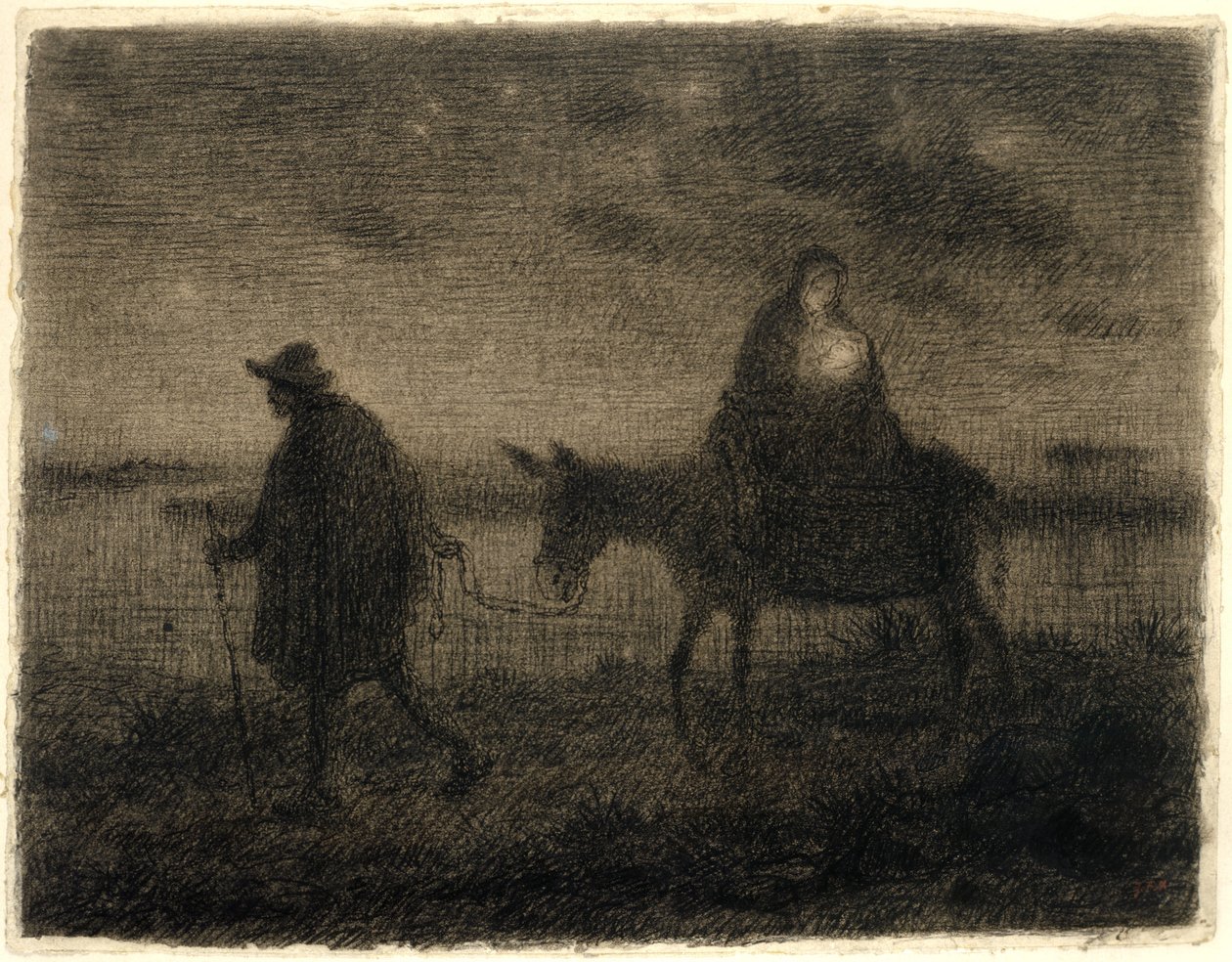 La huida a Egipto de Jean Francois Millet