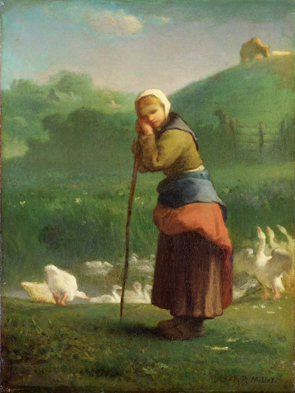 La chica ganso en Gruchy de Jean Francois Millet
