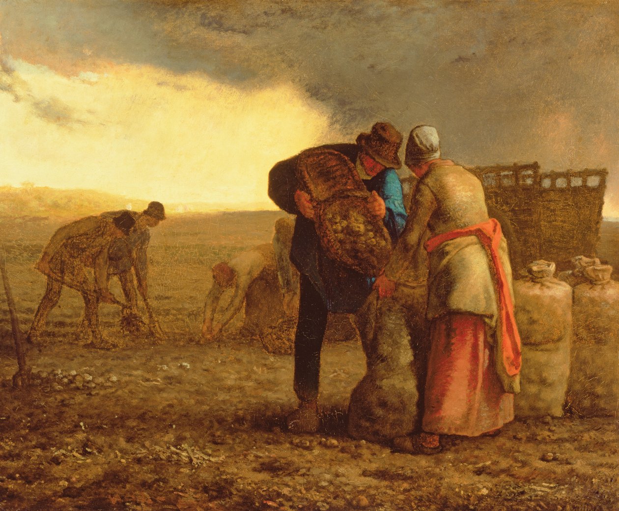 La Cosecha de Papas, 1855 de Jean Francois Millet