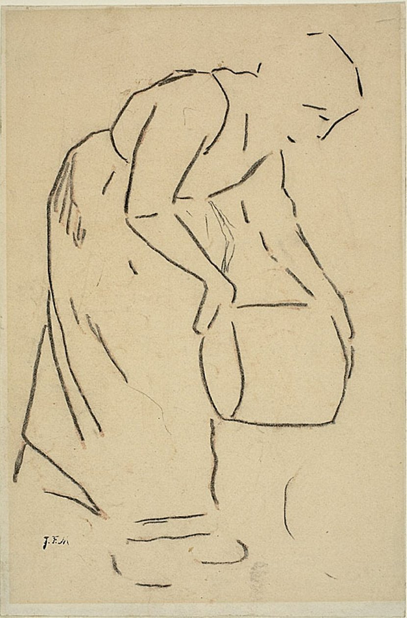 Mujer vaciando un cubo de Jean Francois Millet
