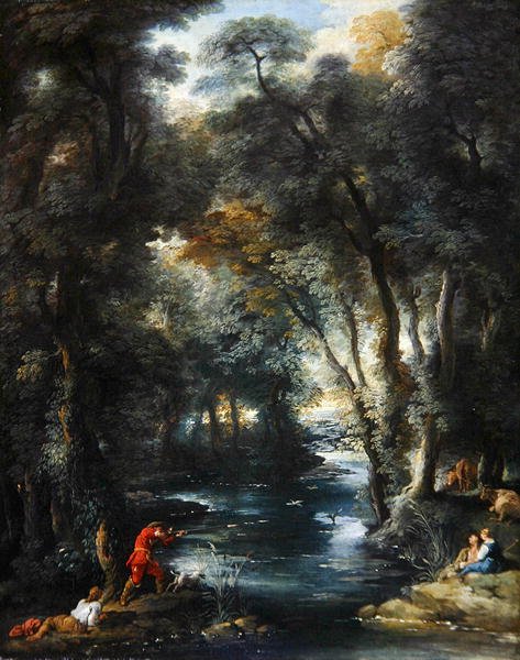 Caza de patos en un bosque de Jean François de Troy