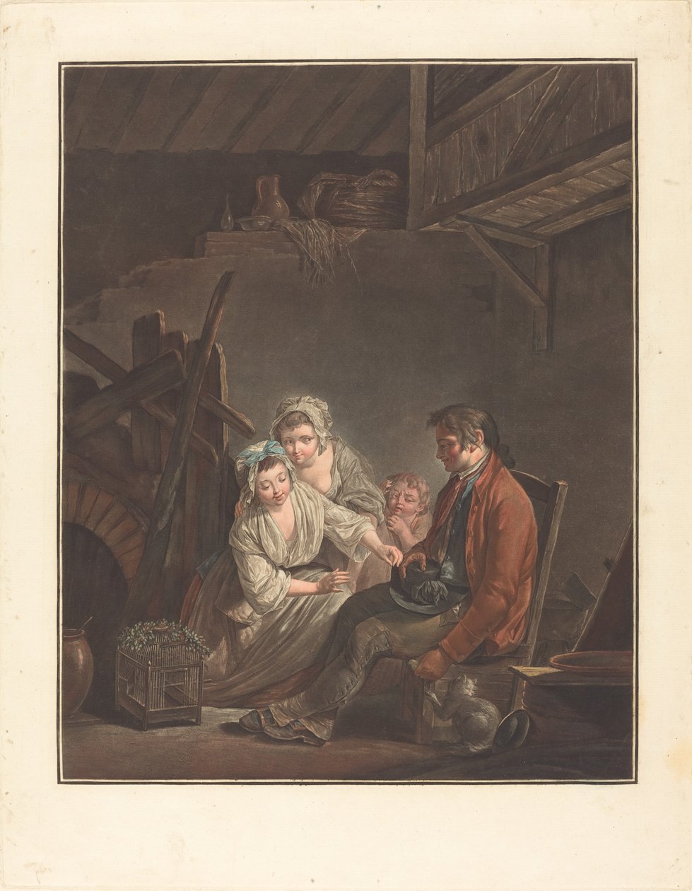 El pájaro privado de Jean François Janinet after Jean Jacques Lagrenée II