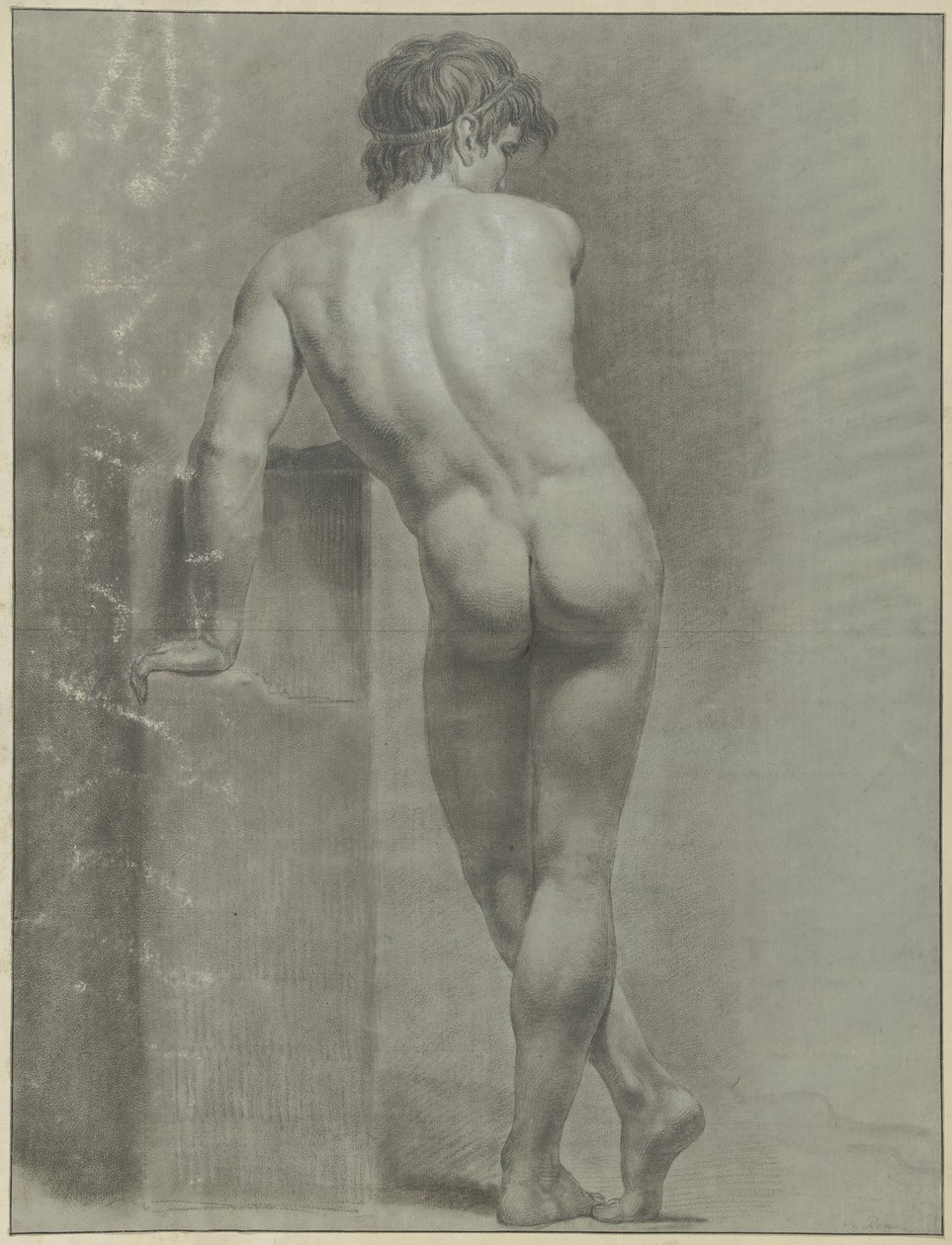 Desnudo masculino de pie, visto desde atrás de Jean Grandjean