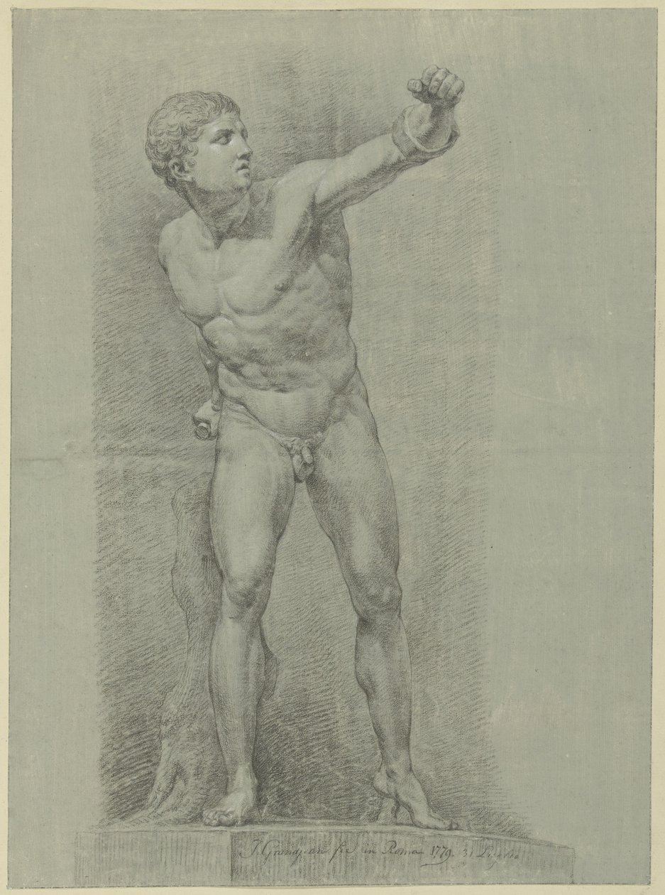 Estudio de la estatua de un boxeador de Jean Grandjean