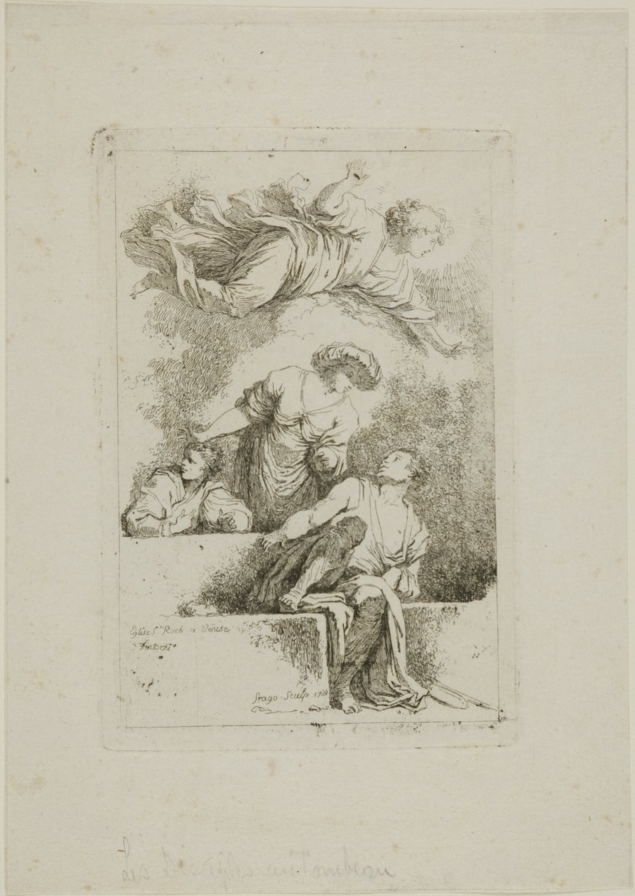 Los discípulos en la tumba de Jean Honore Fragonard