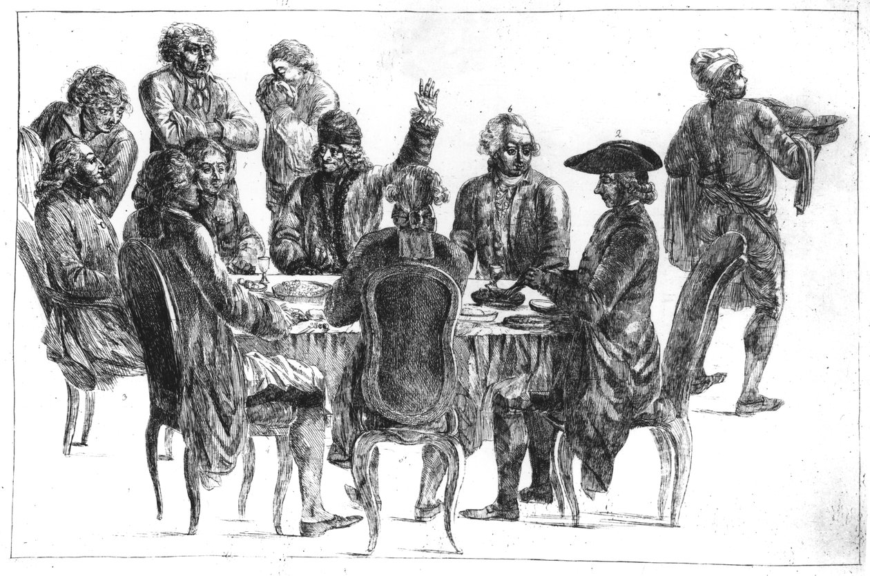 Los filósofos en la cena, c.1775 de Jean Huber