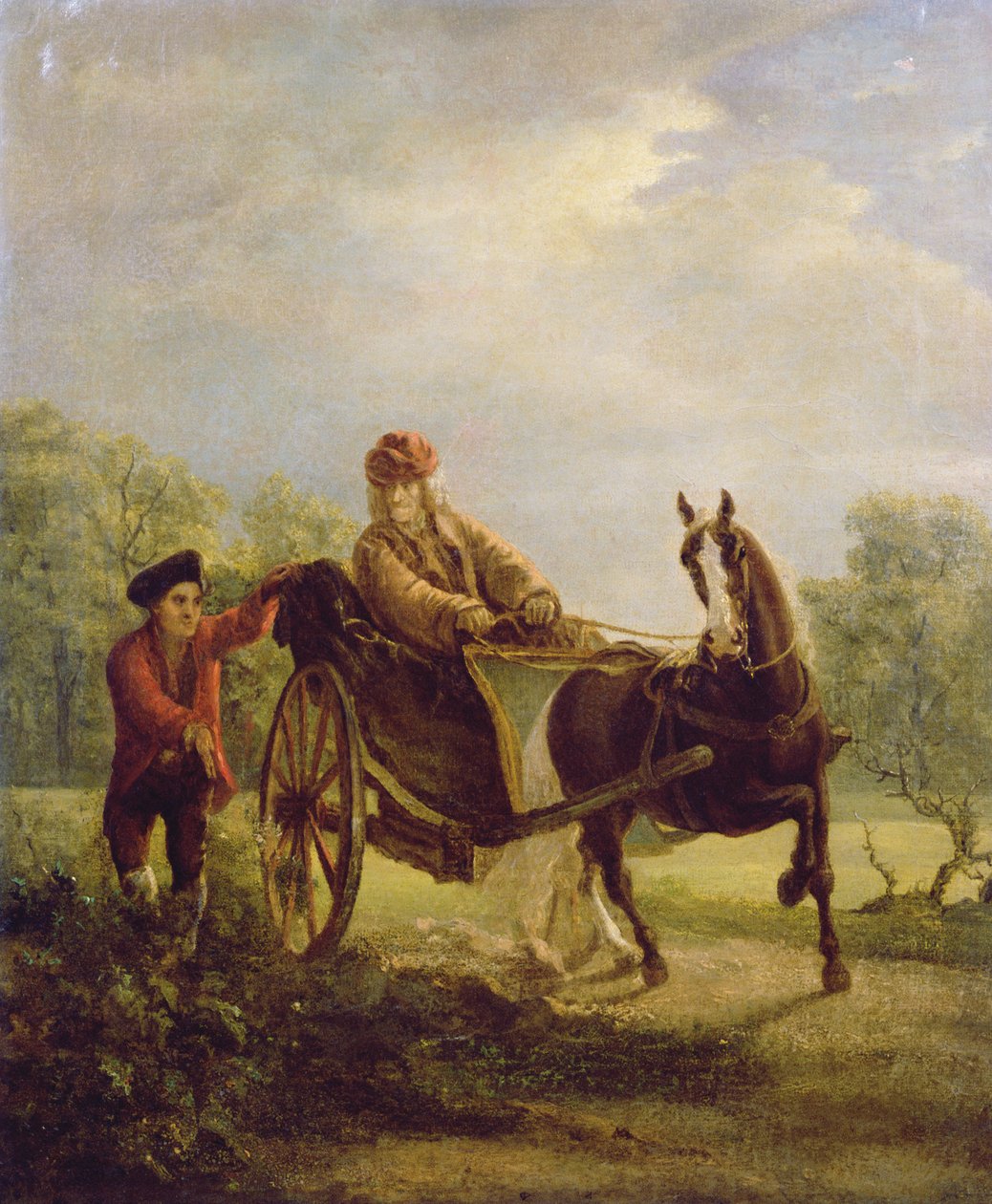 Voltaire (1694-1778) en un cabriolé en Ferney de Jean Huber