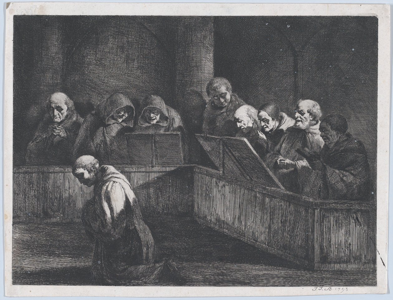 Monjes cantando, 1795 de Jean Jacques de Boissieu