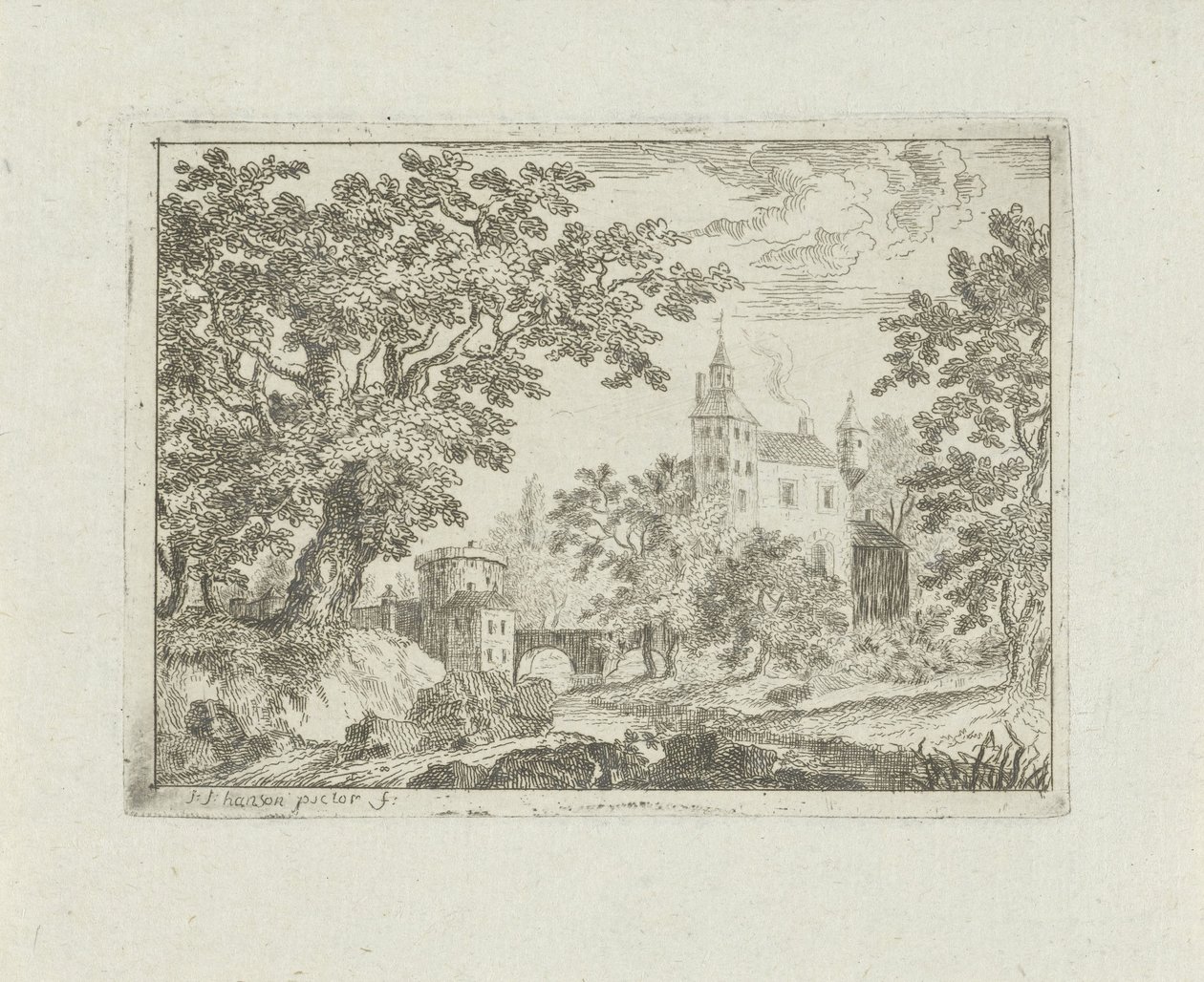 Castillo en un paisaje de Jean Joseph Hanson