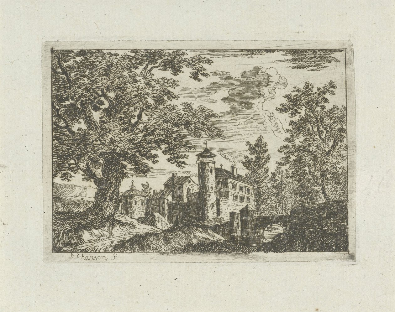 Castillo en un paisaje de Jean Joseph Hanson