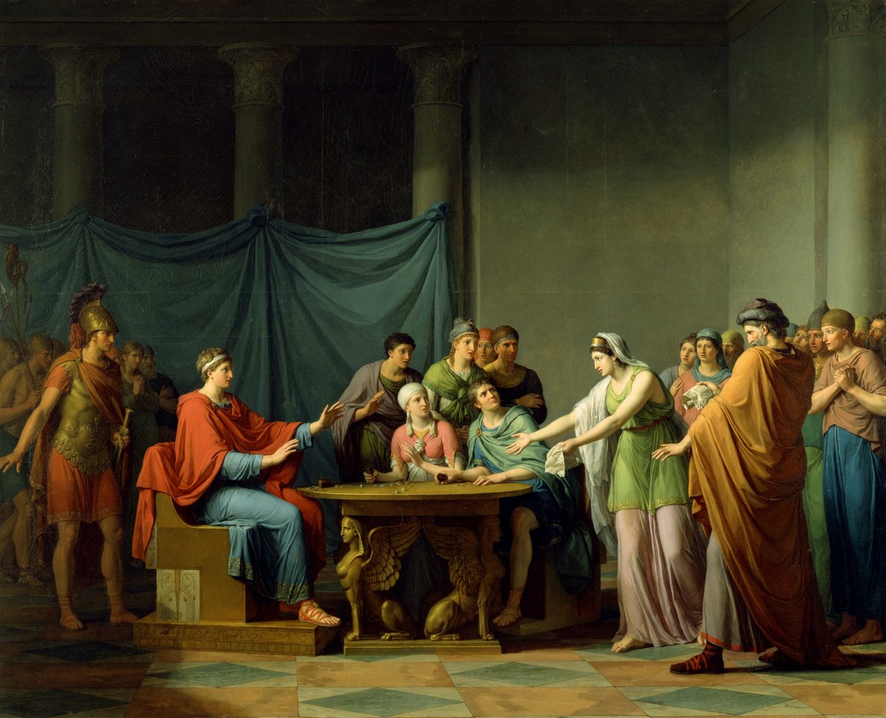Berenice reprochando a Ptolomeo de Jean Joseph Taillasson