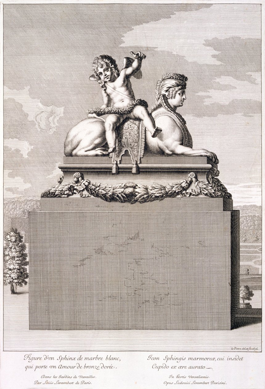 Figura de una esfinge en Versalles de Jean Lepautre