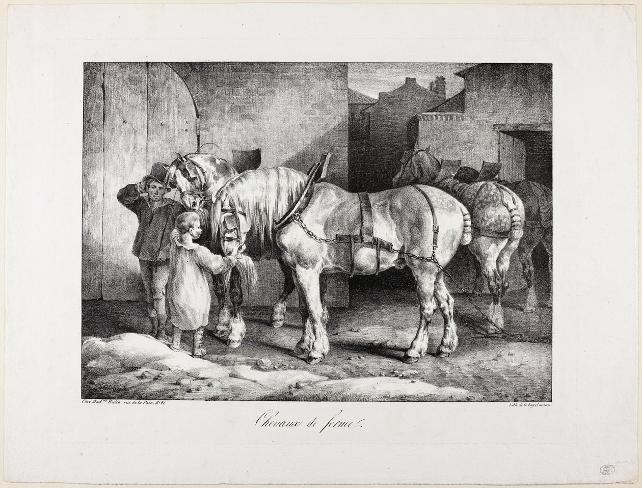 Caballos de granja de Jean Louis André Théodore Géricault