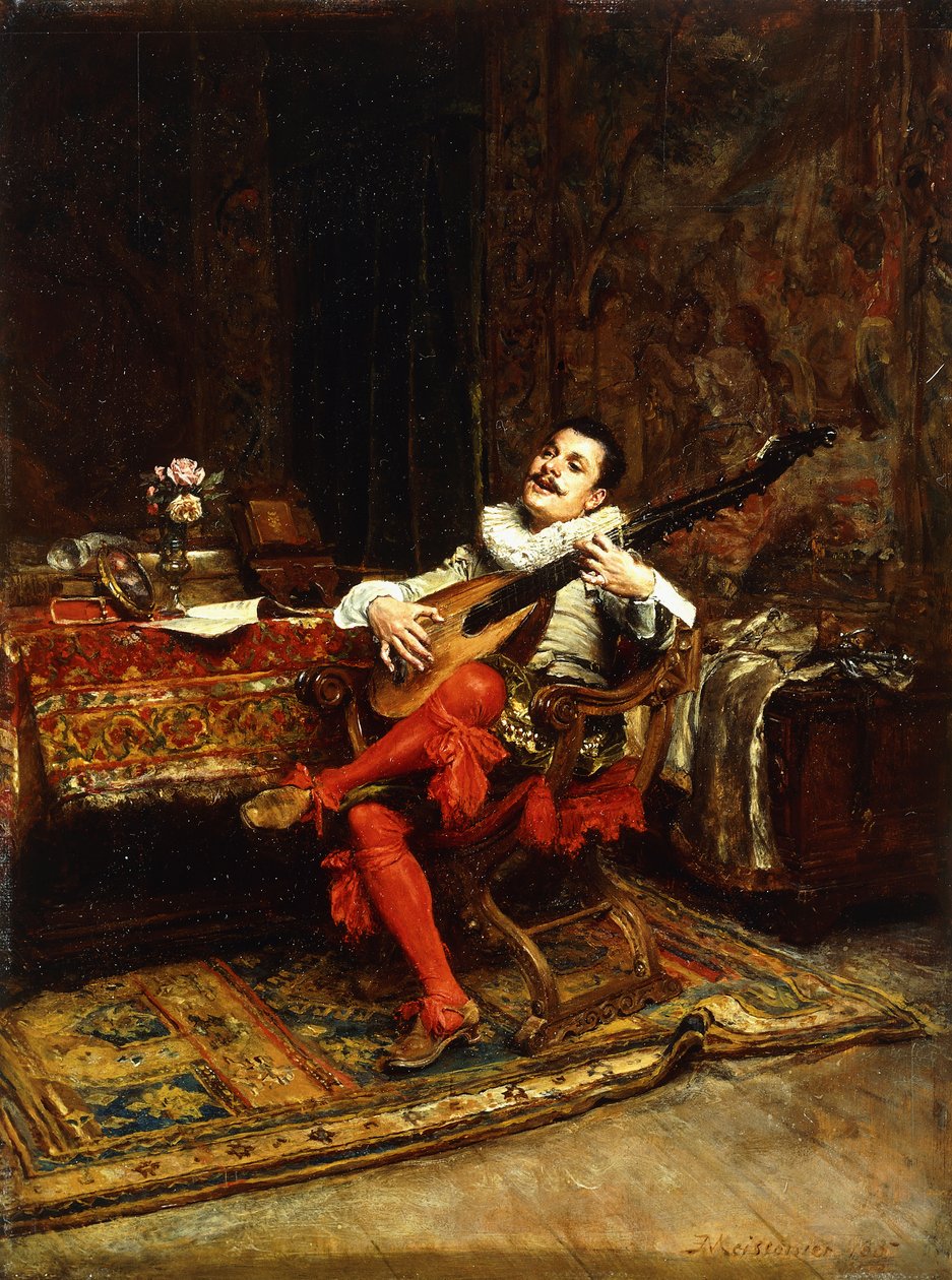El jugador de laúd, 1887 de Jean Louis Ernest Meissonier