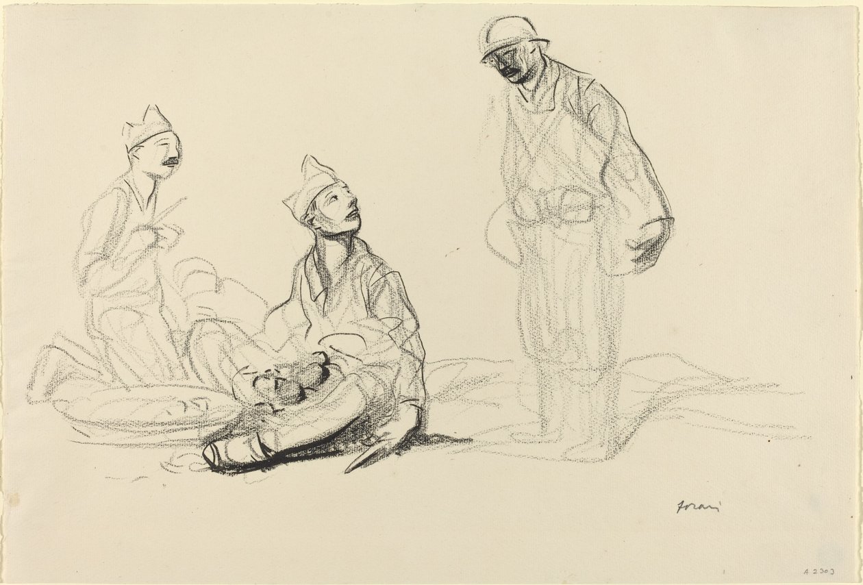 Soldados preparando una comida de Jean Louis Forain