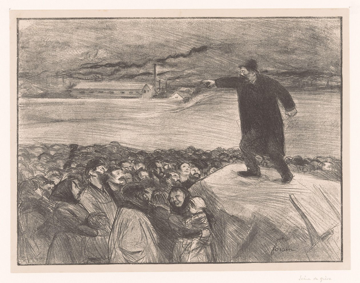 Huelga de los trabajadores de las fábricas
Escena de grève de Jean Louis Forain
