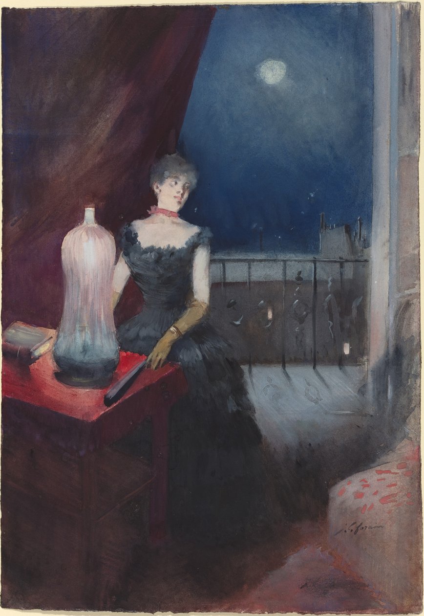 Mujer de Pie con un Abanico de Jean Louis Forain