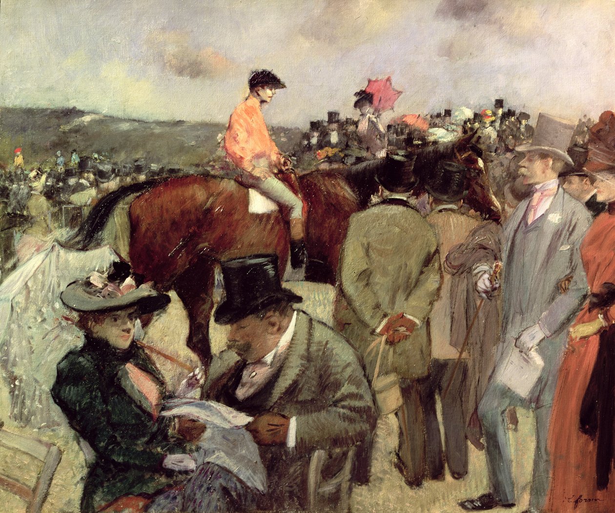 La carrera de caballos, c.1890 de Jean Louis Forain