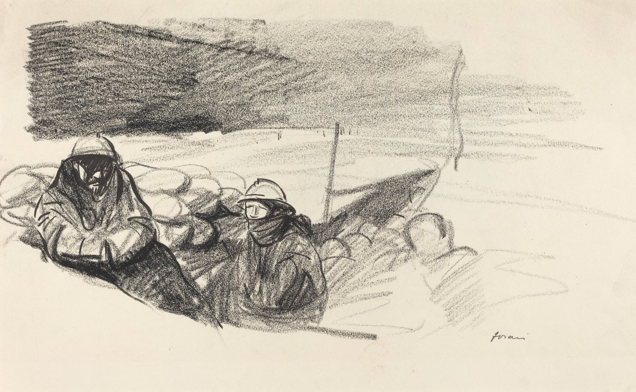 Dos soldados en una trinchera de Jean Louis Forain