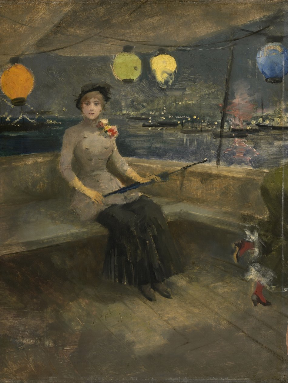 Mujer en un yate de Jean Louis Forain