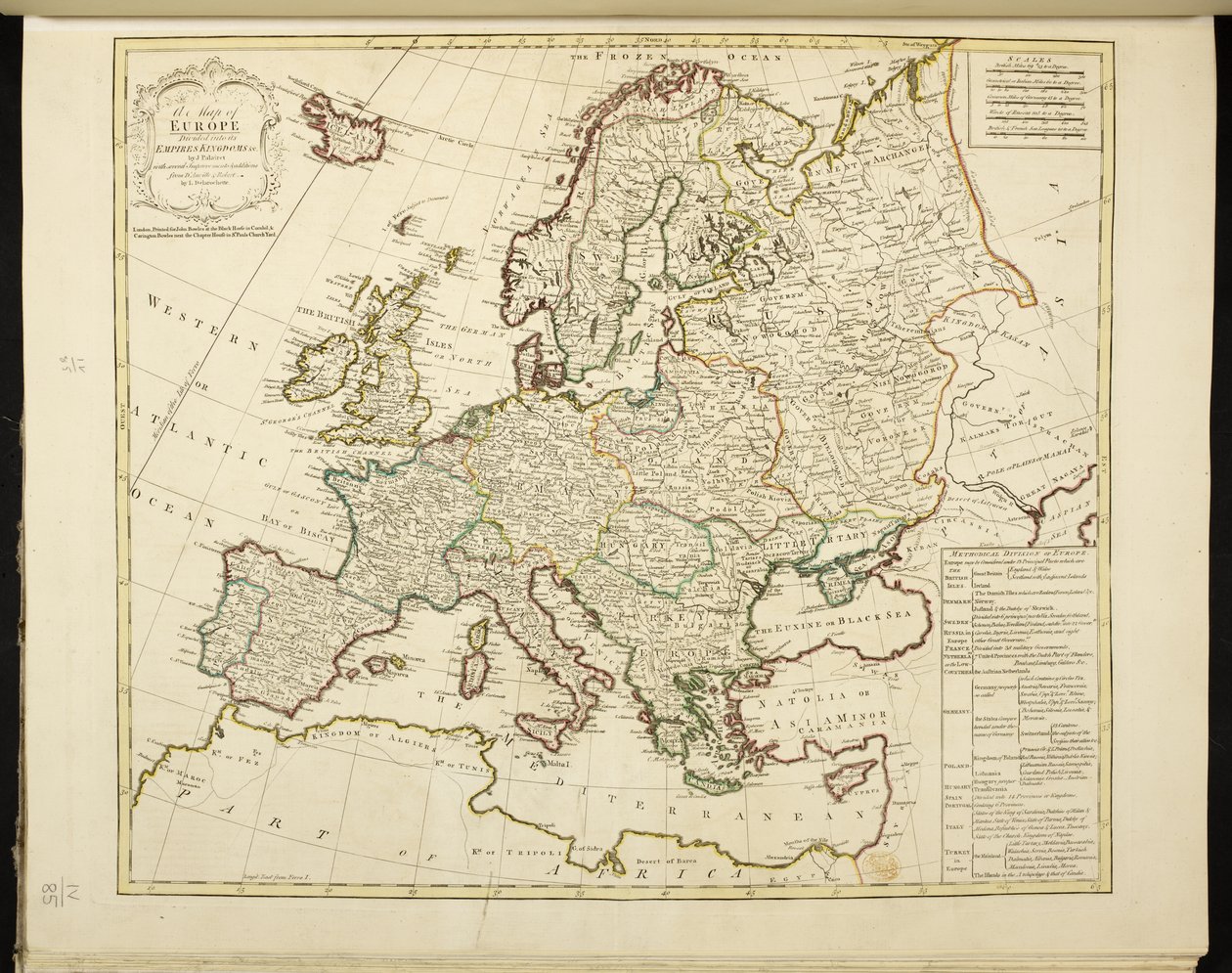 Mapa de europa de Jean Palairet