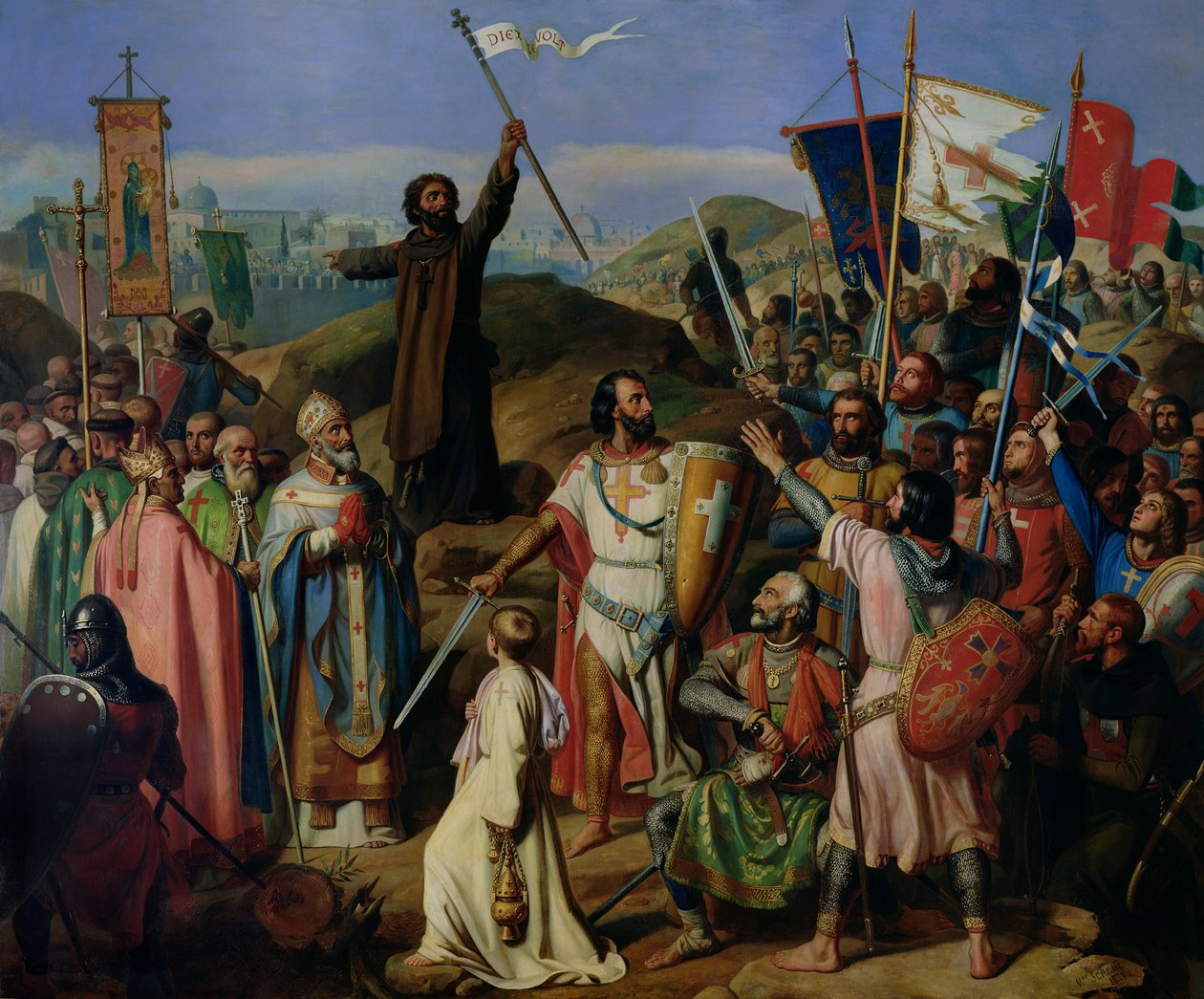 Procesión de Cruzados alrededor de Jerusalén de Jean Victor Schnetz