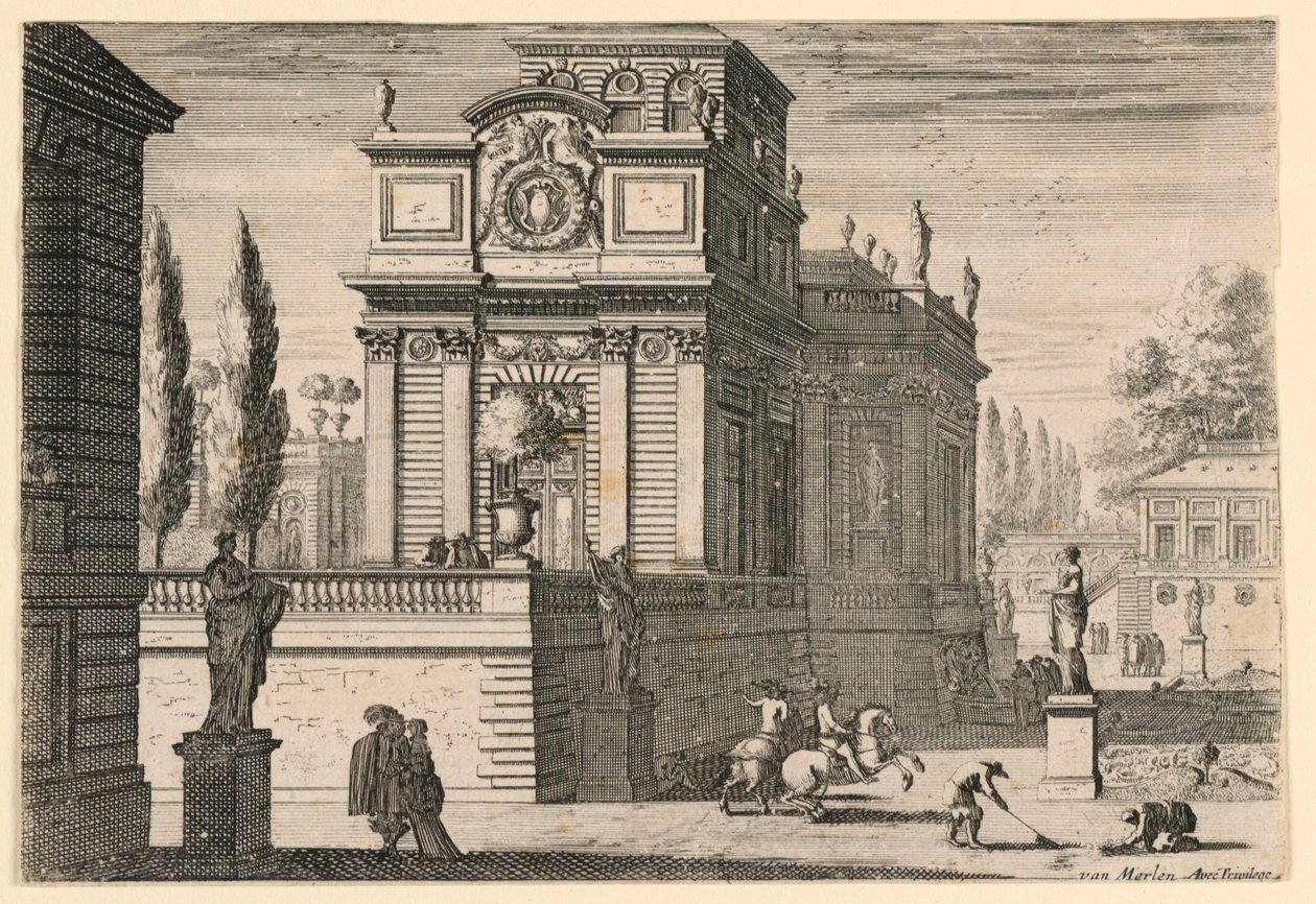 Un parque de un castillo de Jean le Pautre