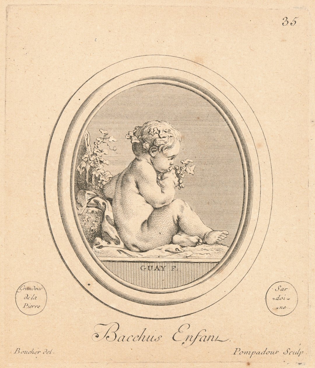 Baco niño de Jeanne Antoinette Poisson, marquise de Pompadour after François Boucher after Jacques Guay