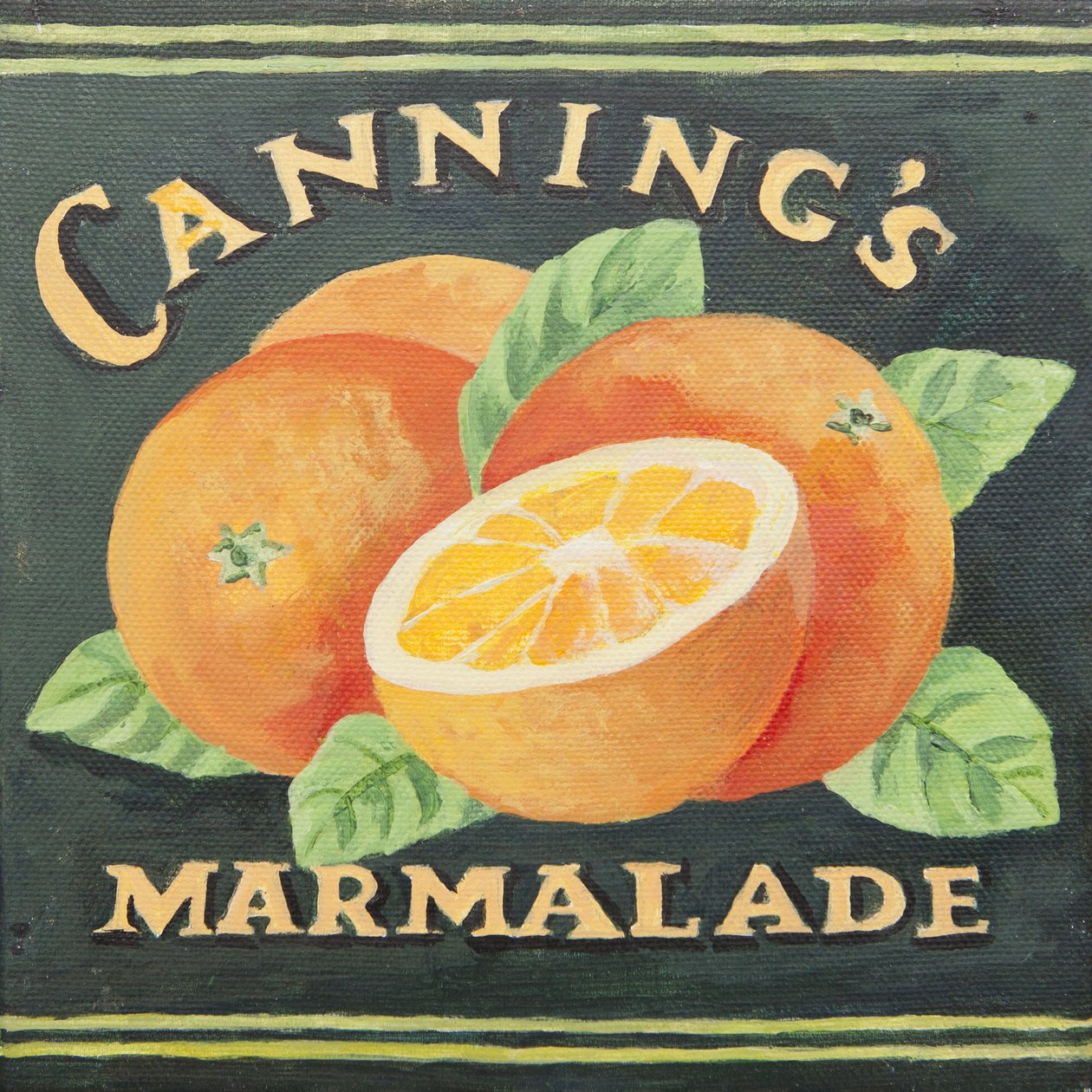 Etiqueta de lata de mermelada Cannings (acrílico) de Jennifer Abbott