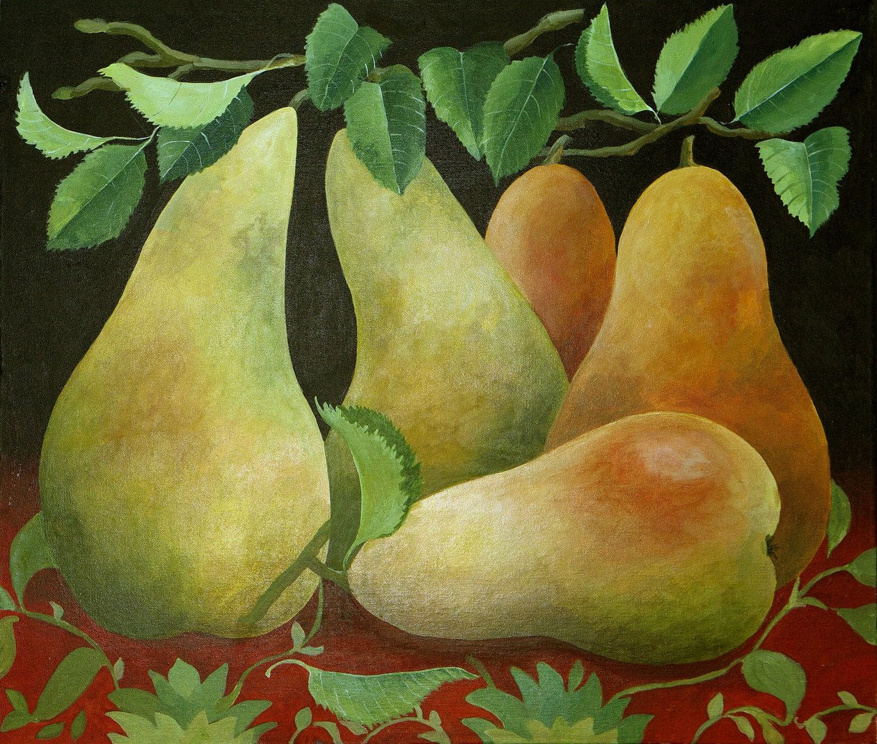 Peras, 2014 (acrílico sobre lienzo) de Jennifer Abbott