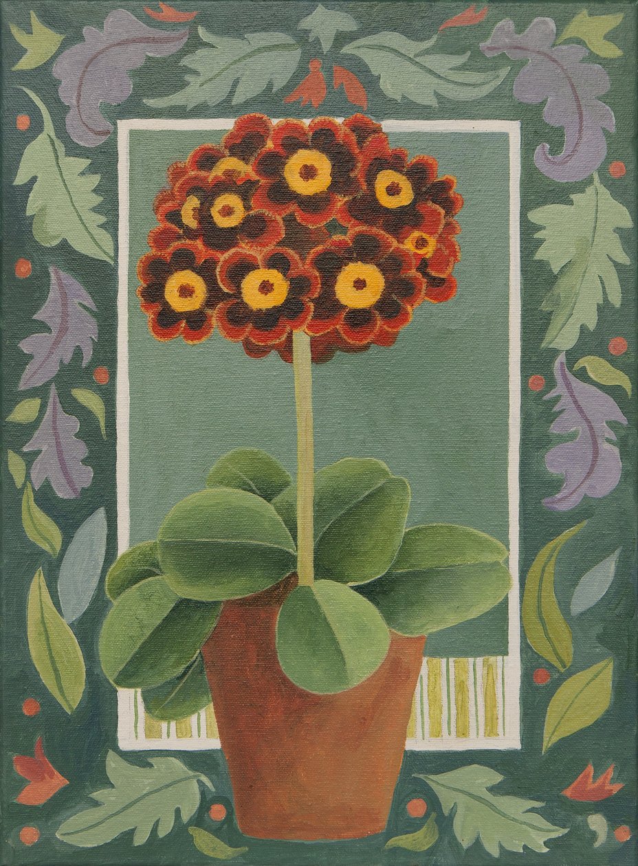 Prímula roja y negra (acrílico) de Jennifer Abbott