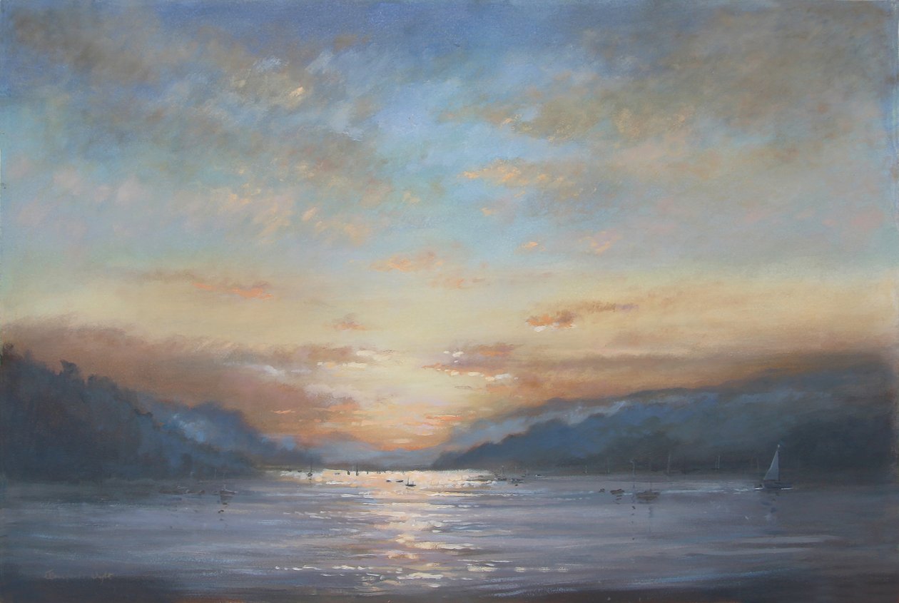 Salcombe Dawn (óleo sobre lienzo) de Jennifer Wright
