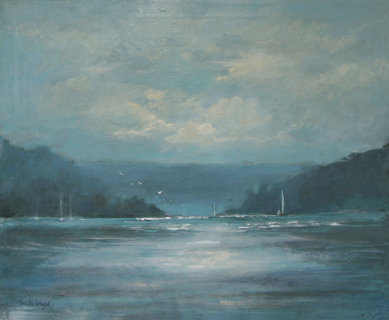Salcombe Late Afternoon (óleo sobre lienzo) de Jennifer Wright
