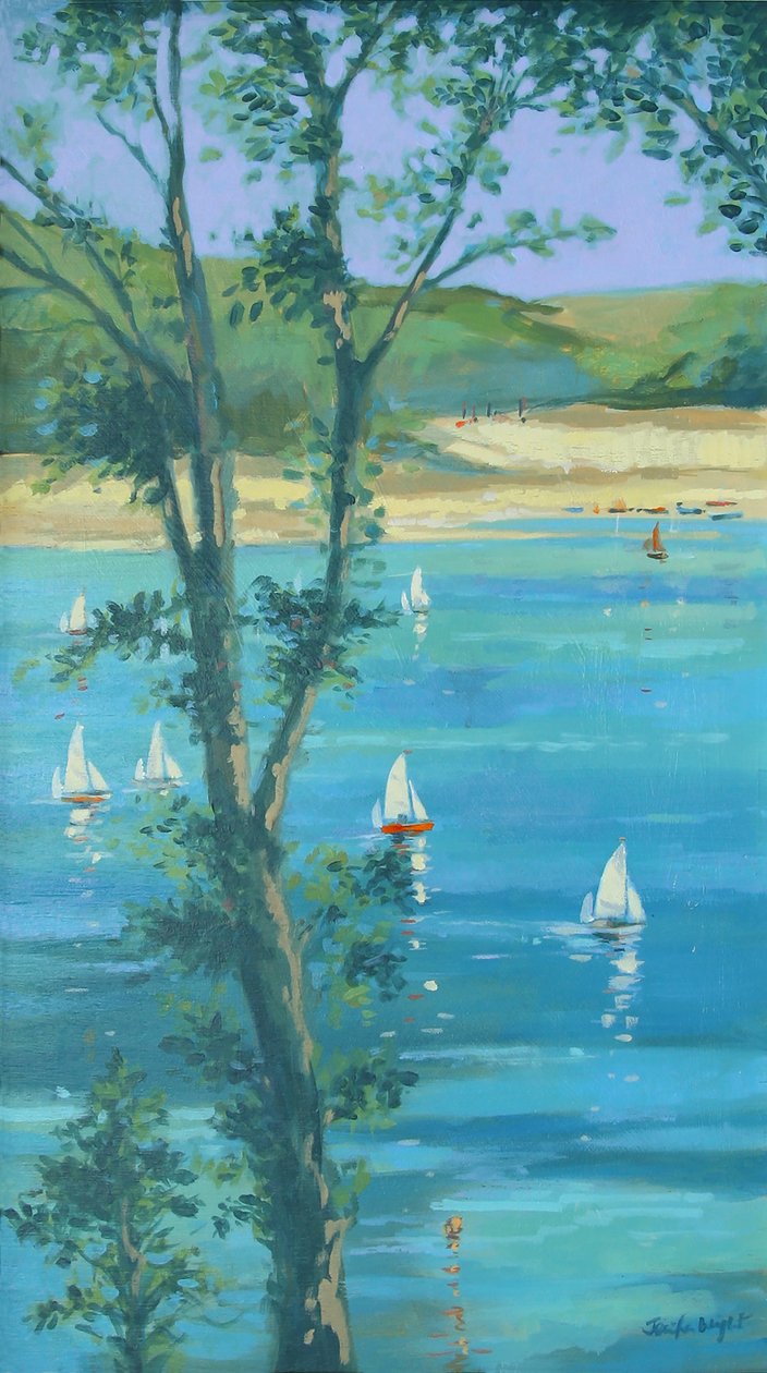 Salcombe Through The Trees (óleo sobre lienzo) de Jennifer Wright