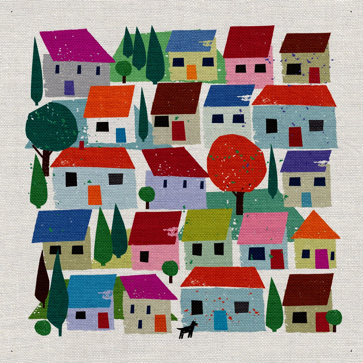 Rudi In The Village, 2021 (técnica mixta) de Jenny Frean