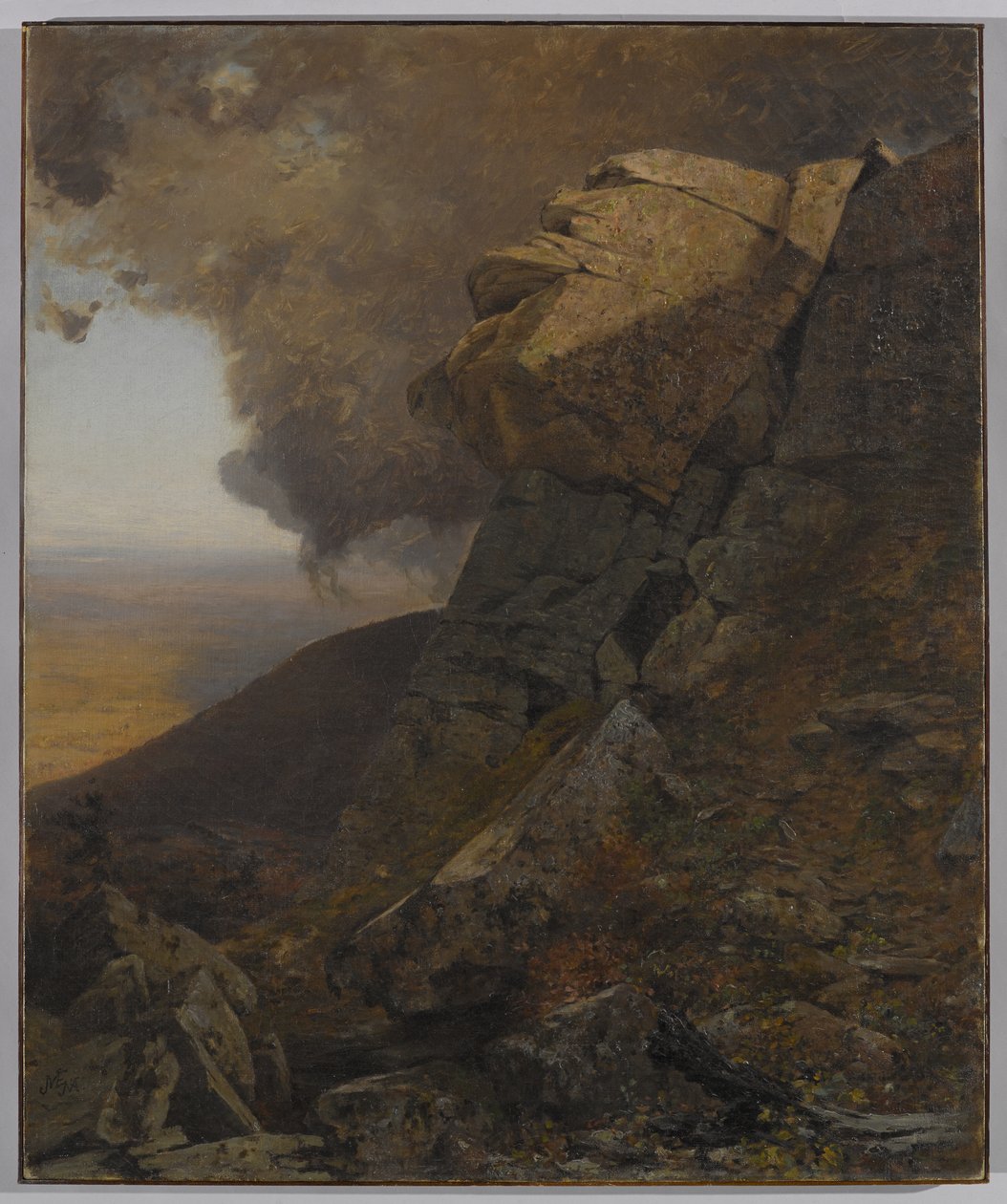 Un acantilado en los Kaatskills, c.1863 de Jervis McEntee