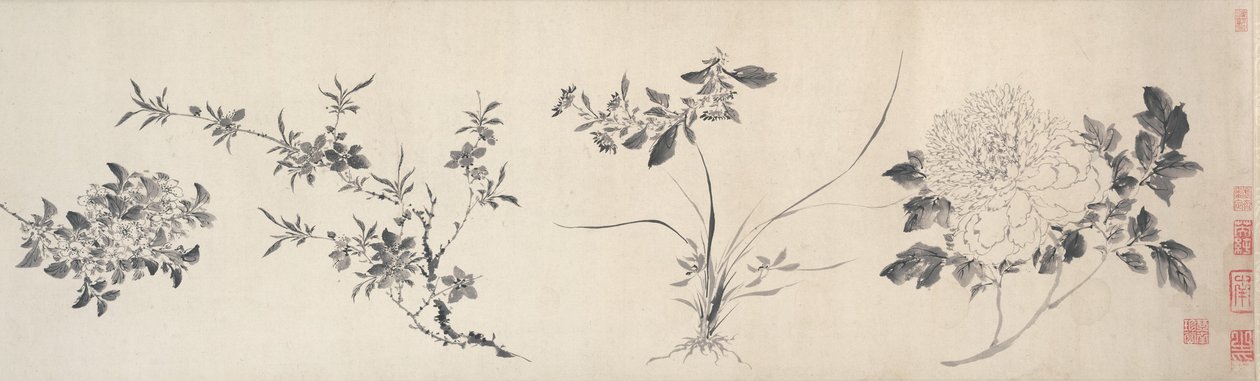 Flores de las cuatro estaciones, dinastía Ming de Jiayan Chen