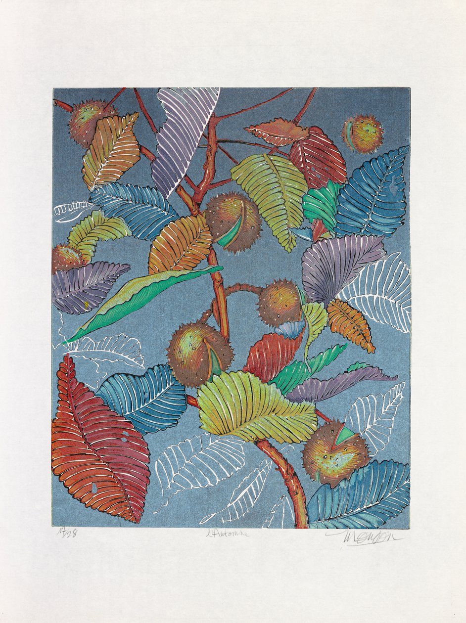 Otoño, 2019 (xilografía) de Jim Monson