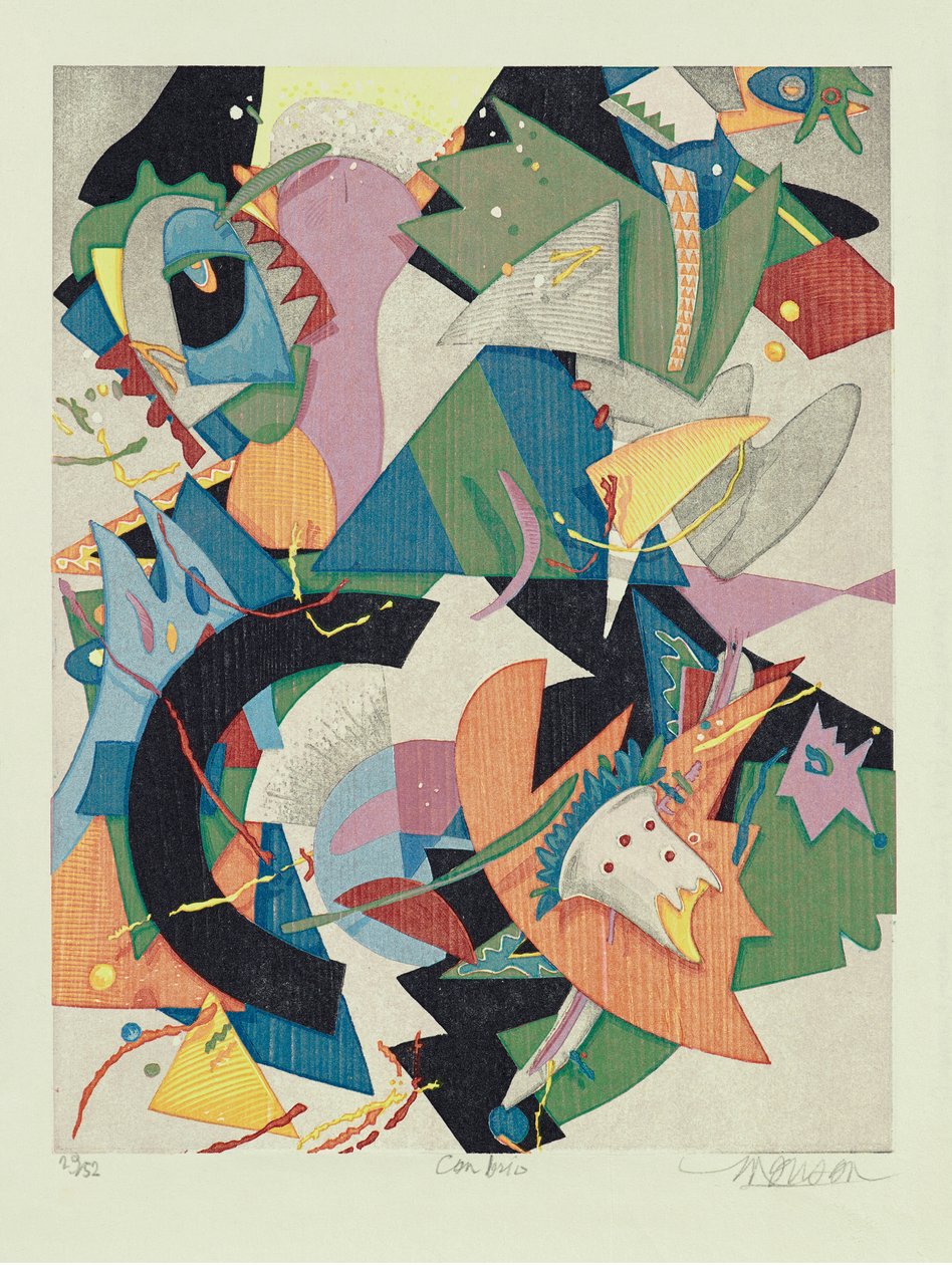 Con Brio, 2011 (xilografía) de Jim Monson