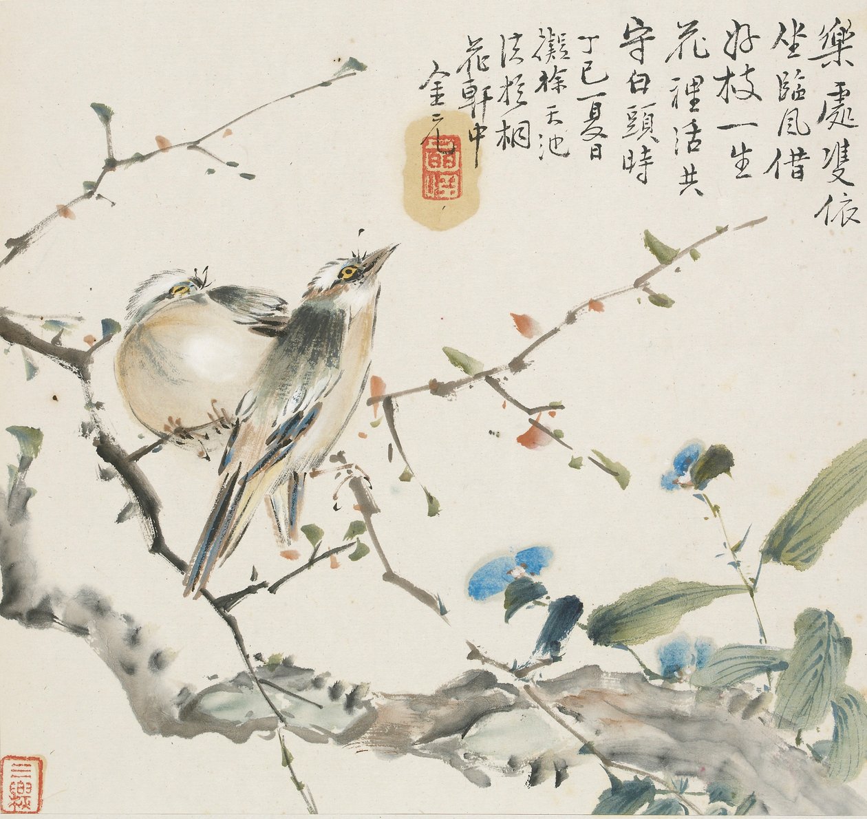 Un par de pájaros Bulbul chinos, 1857 de Jin Yuan