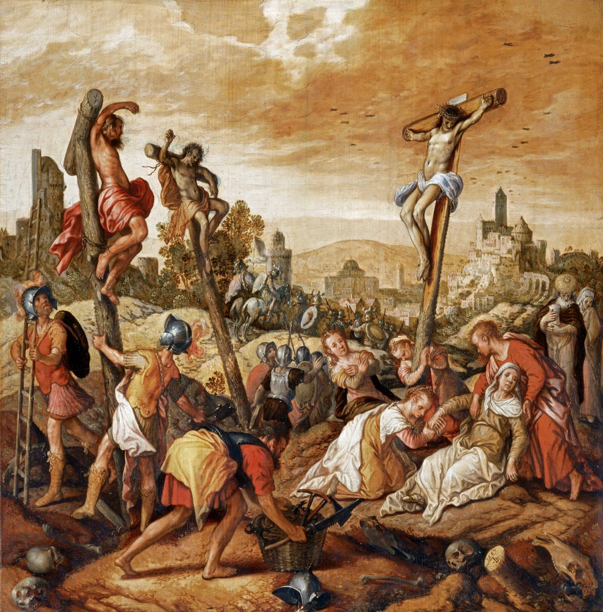 Crucifixión ... de Joachim Bueckelaer