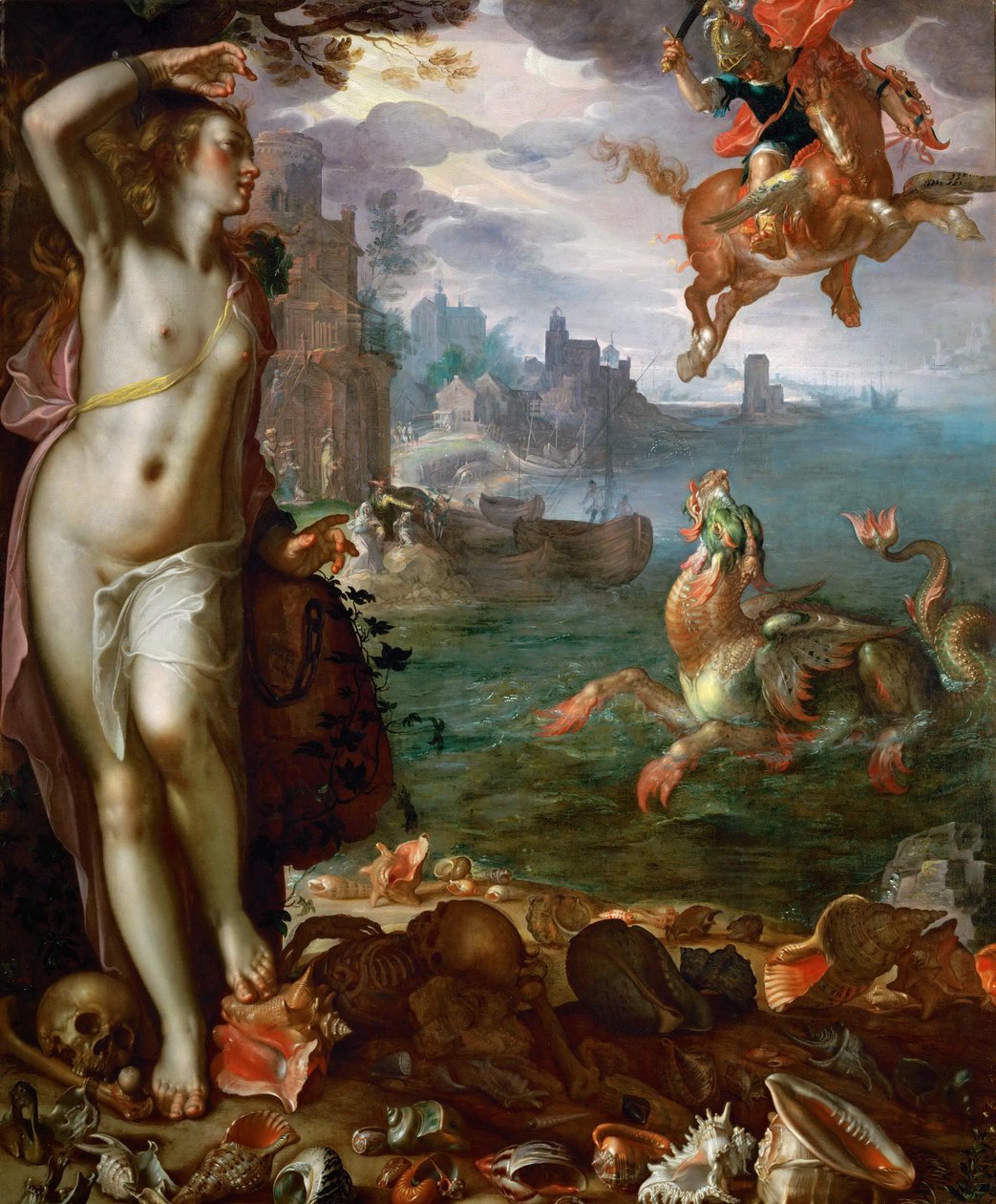 Perseo liberando a Andrómeda de Joachim Wtewael or Utewael