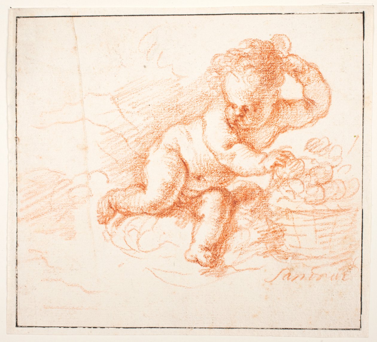 Putti recogiendo frutas de Joachim von Sandrart