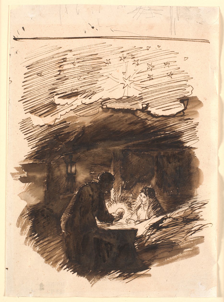 Boceto para "Nochebuena" de Joakim Frederik Skovgaard