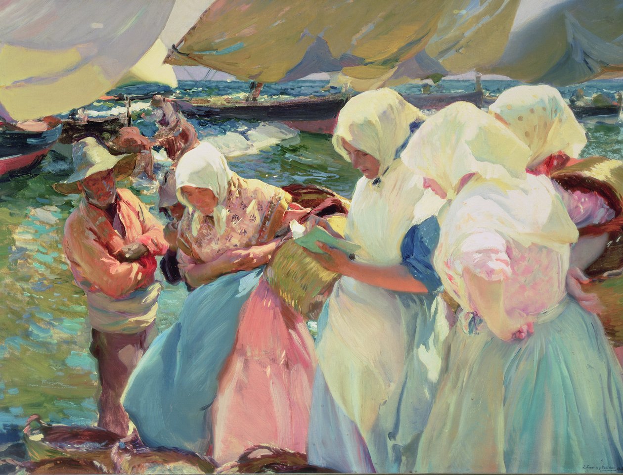 Pescadoras en la playa de Joaquin Sorolla y Bastida