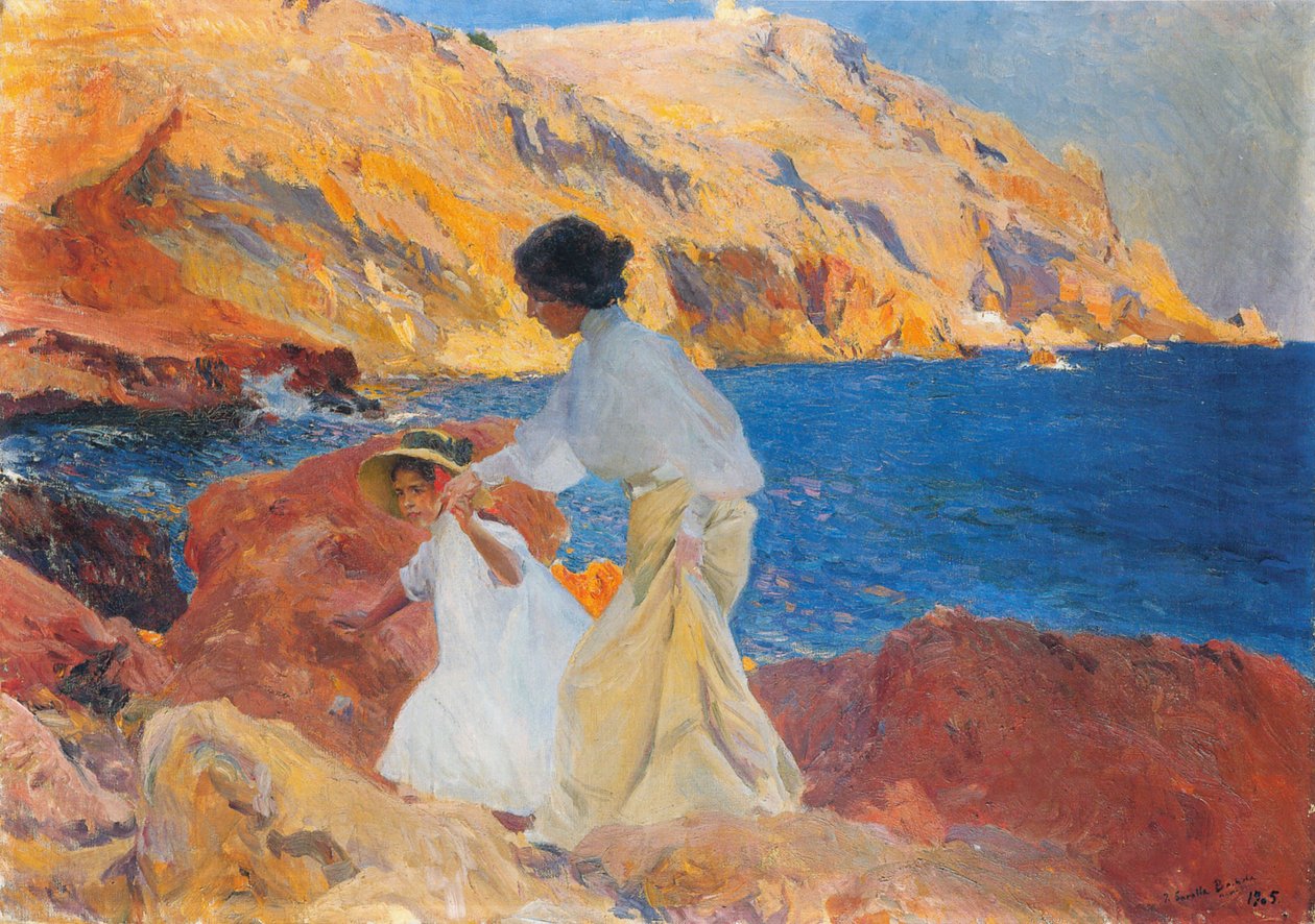 Clotilde y Elena en las rocas de Joaquín Sorolla