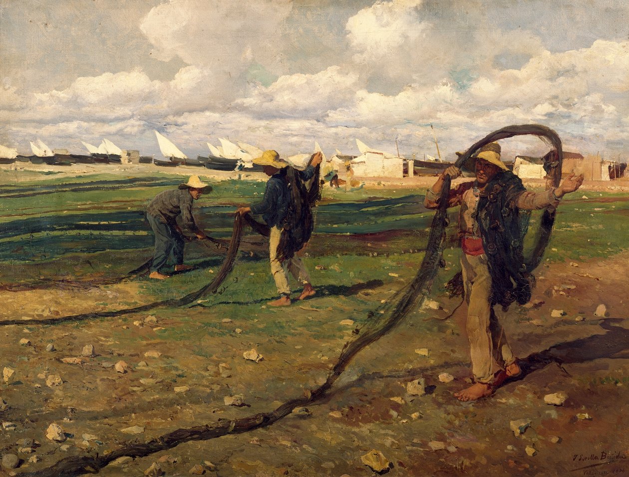 Los pescadores con sus redes de Joaquín Sorolla