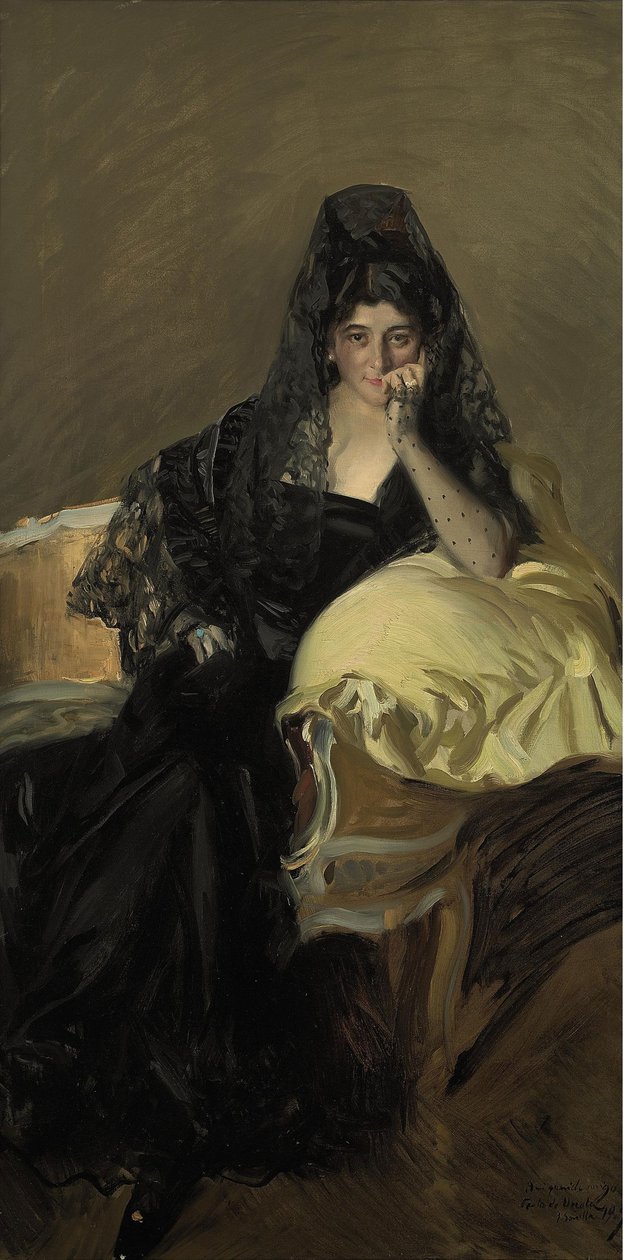 Retrato de Señora de Urcola con mantilla negra de Joaquín Sorolla